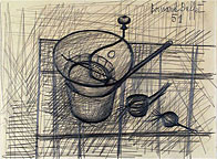 Bernard Buffet: Nature Morte - Grinder and Radishes, 1951 - Drawing