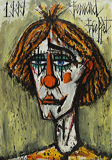 Bernard Buffet: Clown, 1999 - Painting