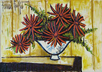 Bernard Buffet: Dahlias dans une Coupe, 1995 - Painting