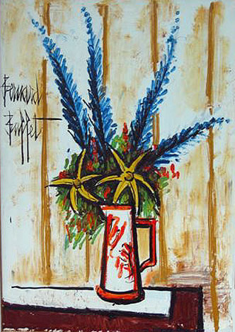 Bernard Buffet: Bouquet, 1995 - Painting