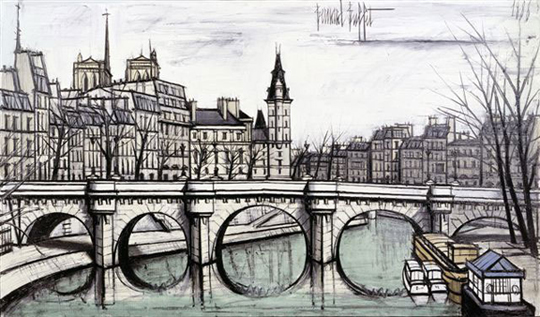 Bernard Buffet: Ile de la Cite, 1988 - painting