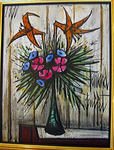 Bernard Buffet: Lauren Rose - Lilliums in a Galle Vase, 1990 - Paintin