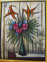 Bernard Buffet: Lauren Rose - Lilliums in a Galle Vase, 1990 - Painting