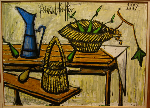 Bernard Buffet: Still Life with Two Baskets, 1997 - Painting