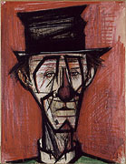 Bernard Buffet: Clown au Chapeau, 1966 - Mixed media