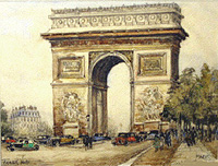 Frank-Will: L'Arc de Triomphe, Paris - Watercolor
