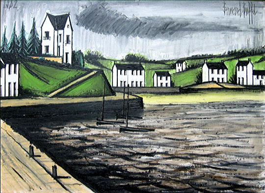 Bernard Buffet: Le Port, 1982 - Painting