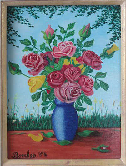 Camille Bombois: Bouquet de Roses - painting