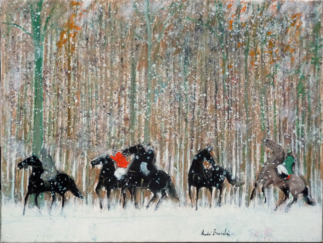 Andre Brasilier | Cavaliers en Automne, 2012 - oil on canvas