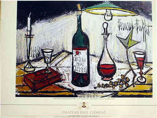 Bernard Buffet: Label for Chateau Pape Clement Wine