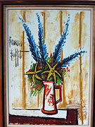 Bernard Buffet: Fleurs dans un Broc - Painting