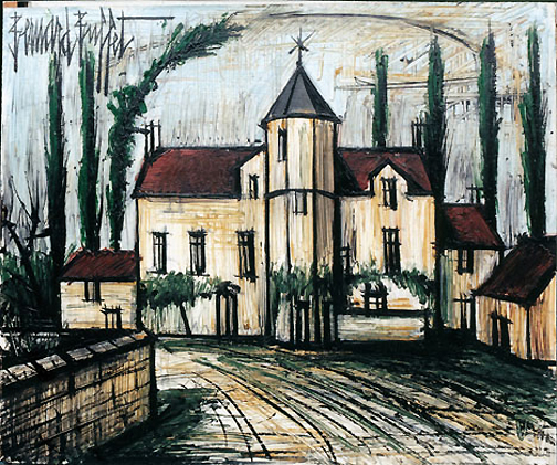 Bernard Buffet: Le Manoir, 1991 - Painting