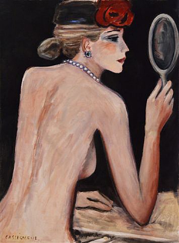 Jean-Pierre Cassigneul: Nu au Mirroir, 2002- painting
