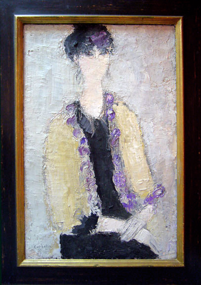Bernard Cathelin: Rachel en Beige - Painting