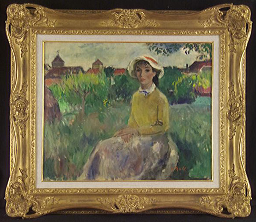 Fran&ccedil;ois Gall  - Young Girl Seated - painting