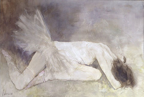 Jean Jansem: Reclining Ballerina with Tutu, 2002 - Painting