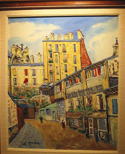 Elisée Maclet: Paris Street, Montmartre - Painting