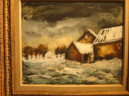 Maurice de Vlaminck: Fermes sous la Neige - Gouache